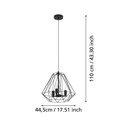 Eglo - Żyrandol na lince 3xE14/40W/230V