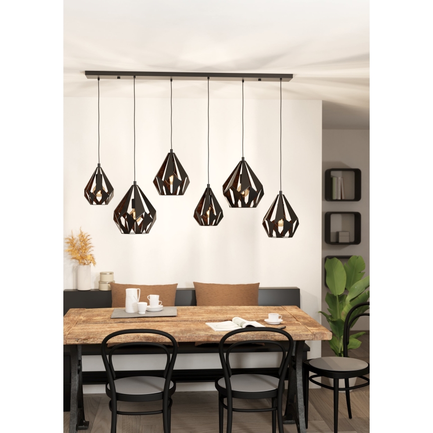 Eglo - Lampa wisząca na linkach 6xE27/40W/230V