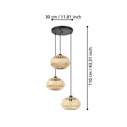 Eglo - Żyrandol na lince 3xE27/40W/230V śr. 48 cm