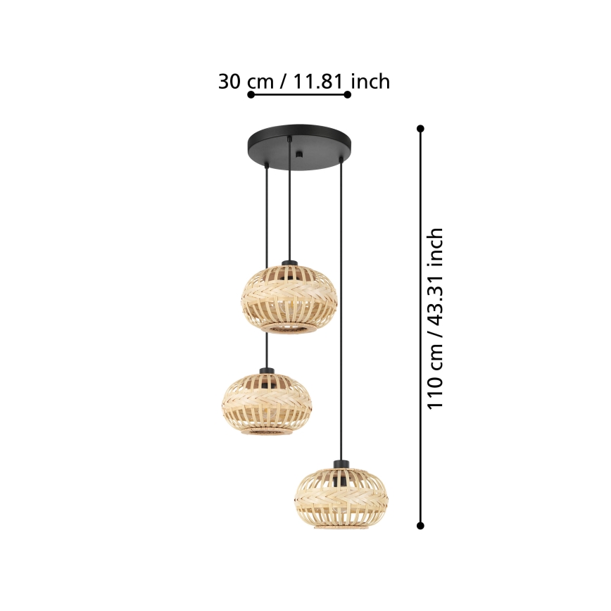 Eglo - Żyrandol na lince 3xE27/40W/230V śr. 48 cm