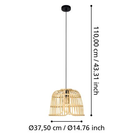 Eglo - Lampa wisząca na linkę 1xE27/40W/230V