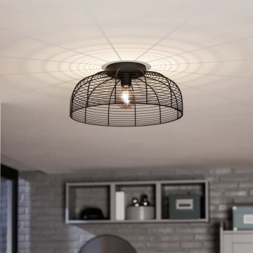 Eglo 43896 - Plafon RINROE 1xE27/40W/230V czarny
