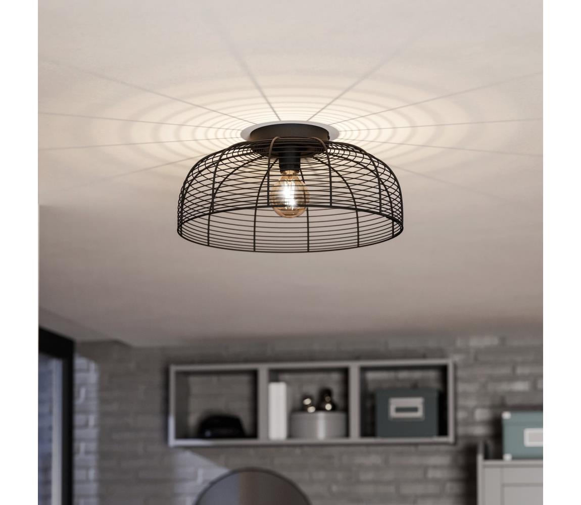 Eglo 43896 - Plafon RINROE 1xE27/40W/230V czarny