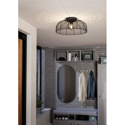 Eglo 43896 - Plafon RINROE 1xE27/40W/230V czarny