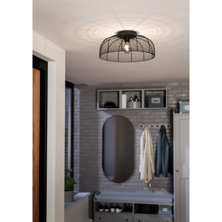 Eglo 43896 - Plafon RINROE 1xE27/40W/230V czarny