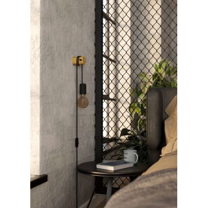 Eglo - Kinkiet 1xE27/13W/230V czarny/beżowy