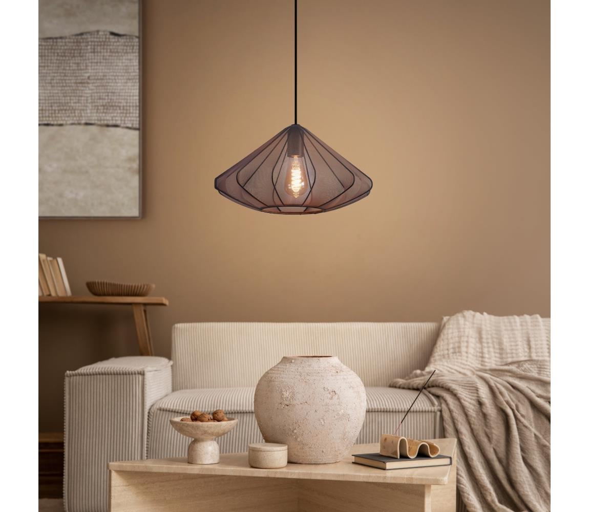 Eglo 43995 - Żyrandol na lince DOLWEN 1xE27/40W/230V śr. 42,5 cm czarny