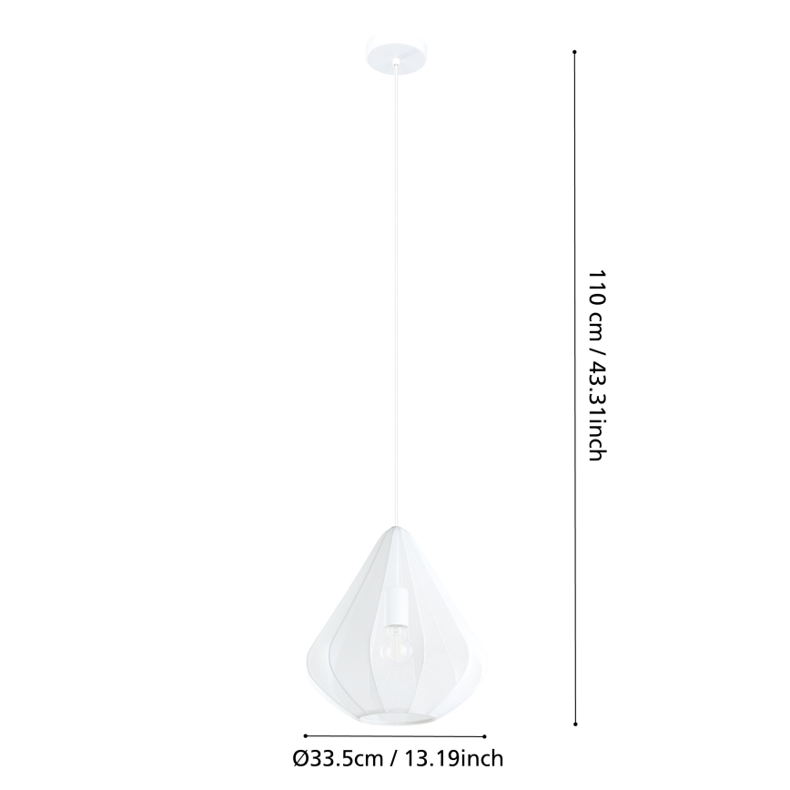 Eglo - Żyrandol na lince 1xE27/40W/230V śr. 33,5 cm biały