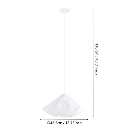 Eglo - Żyrandol na lince 1xE27/40W/230V śr. 42,5 cm biały
