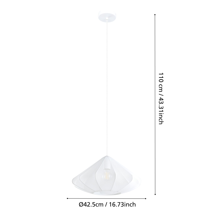 Eglo - Żyrandol na lince 1xE27/40W/230V śr. 42,5 cm biały