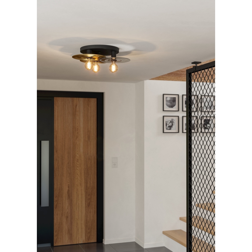 Eglo - Lampa sufitowa 3xE27/40W/230V złota/czarna