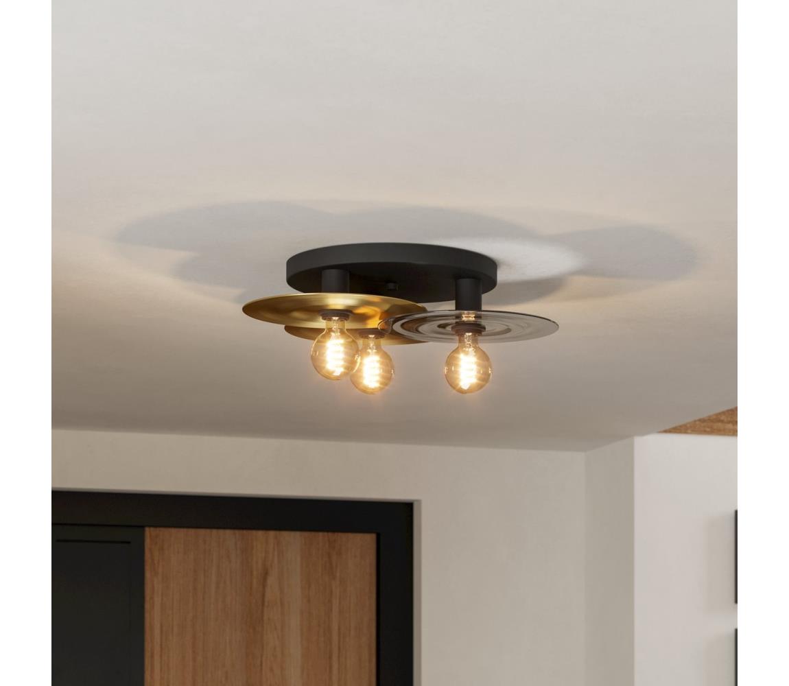 Eglo 44027 - Lampa sufitowa LINTMILL 3xE27/40W/230V złota/czarna
