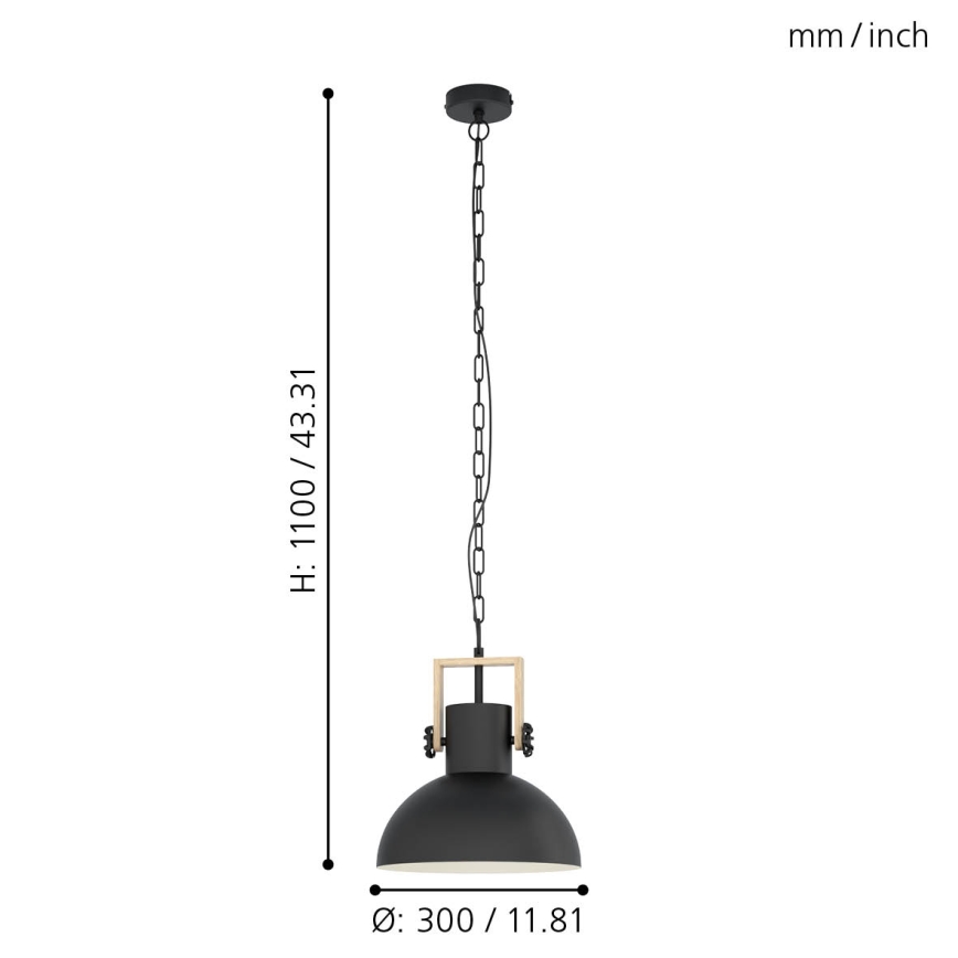 Eglo - Żyrandol na łańcuchu 1xE27/28W/230V