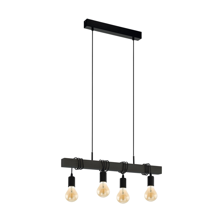 Eglo 44061 - Żyrandol na linkę TOWNSHEND 4xE27/40W/230V czarny