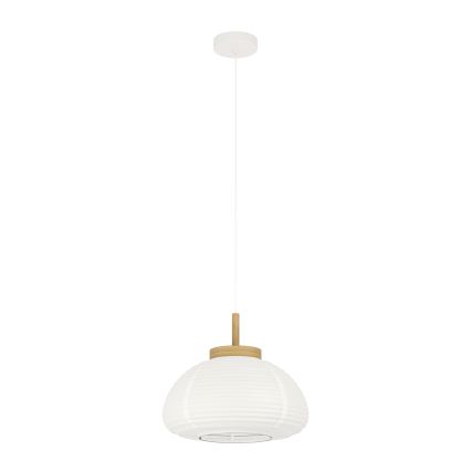 Eglo - Lampa wisząca na przewodzie 1xE27/40W/230V, śr. 40 cm, biała/beżowa