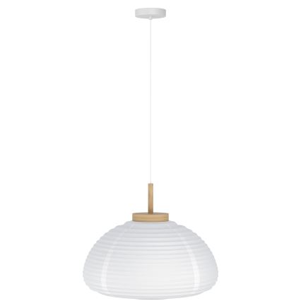 Eglo - Lampa wisząca na przewodzie 1xE27/40W/230V, śr. 40 cm, biała/beżowa