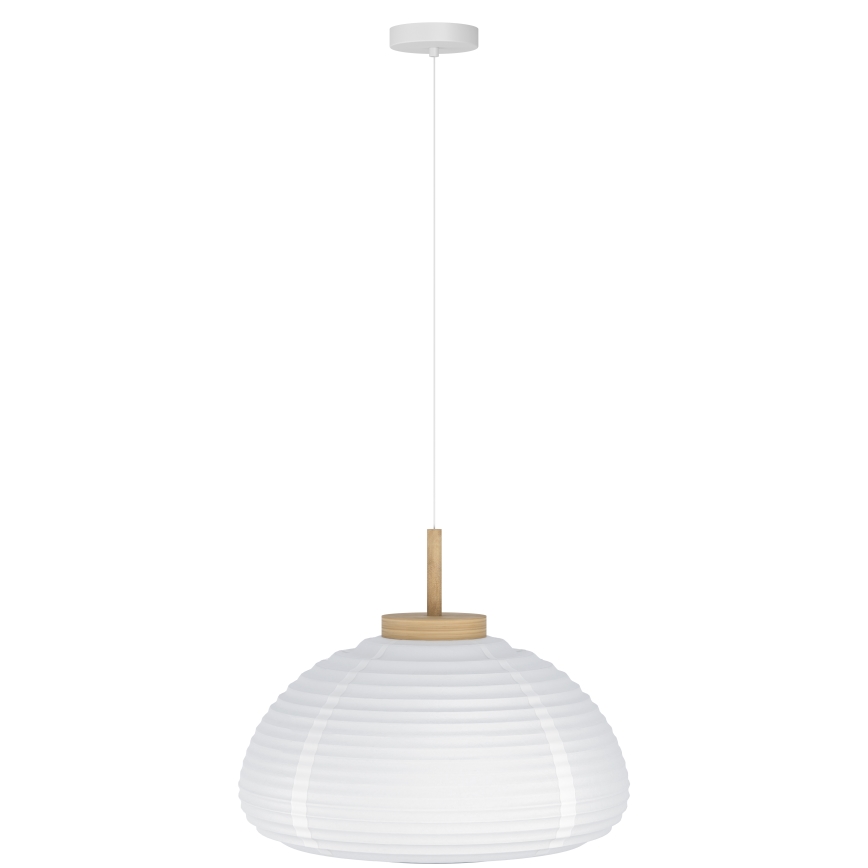 Eglo - Lampa wisząca na przewodzie 1xE27/40W/230V, śr. 40 cm, biała/beżowa