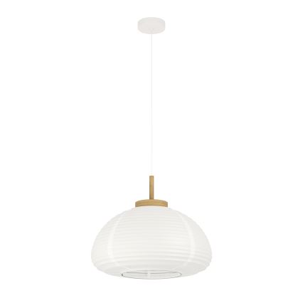 Eglo - Lampa wisząca na przewodzie 1xE27/40W/230V Ø 55 cm biała/beżowa