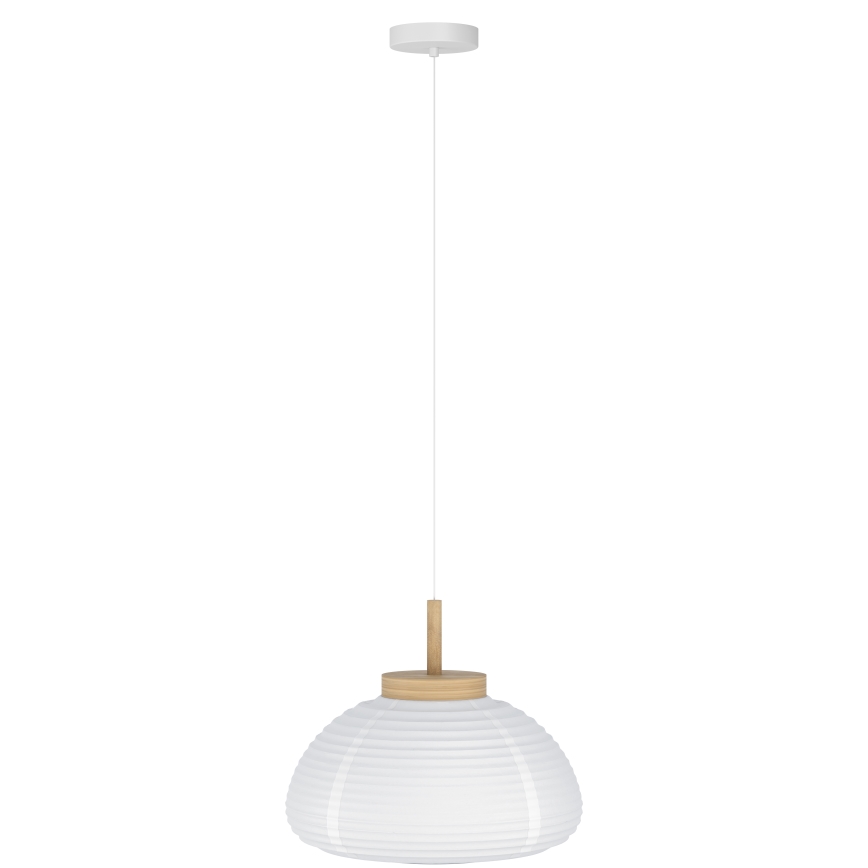 Eglo - Lampa wisząca na przewodzie 1xE27/40W/230V Ø 55 cm biała/beżowa