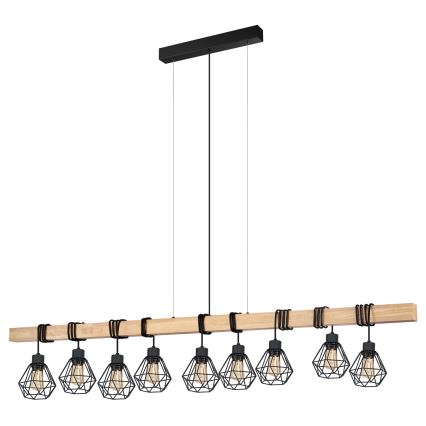 Eglo - Żyrandol na lince TOWNSHEND 9xE27/60W/230V - certyfikat FSC