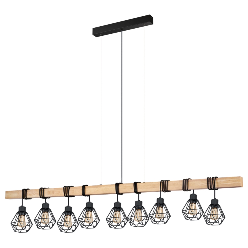 Eglo - Żyrandol na lince TOWNSHEND 9xE27/60W/230V - certyfikat FSC