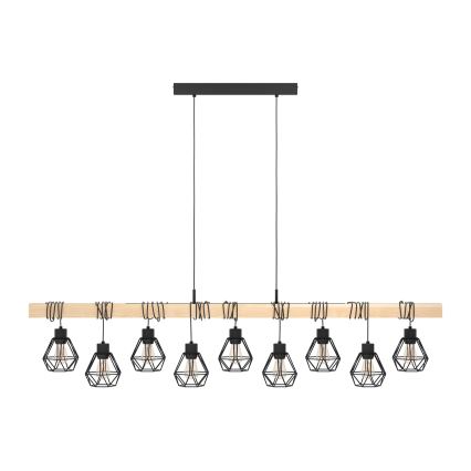 Eglo - Żyrandol na lince TOWNSHEND 9xE27/60W/230V - certyfikat FSC