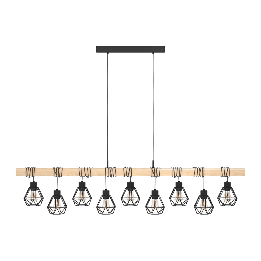 Eglo - Żyrandol na lince TOWNSHEND 9xE27/60W/230V - certyfikat FSC