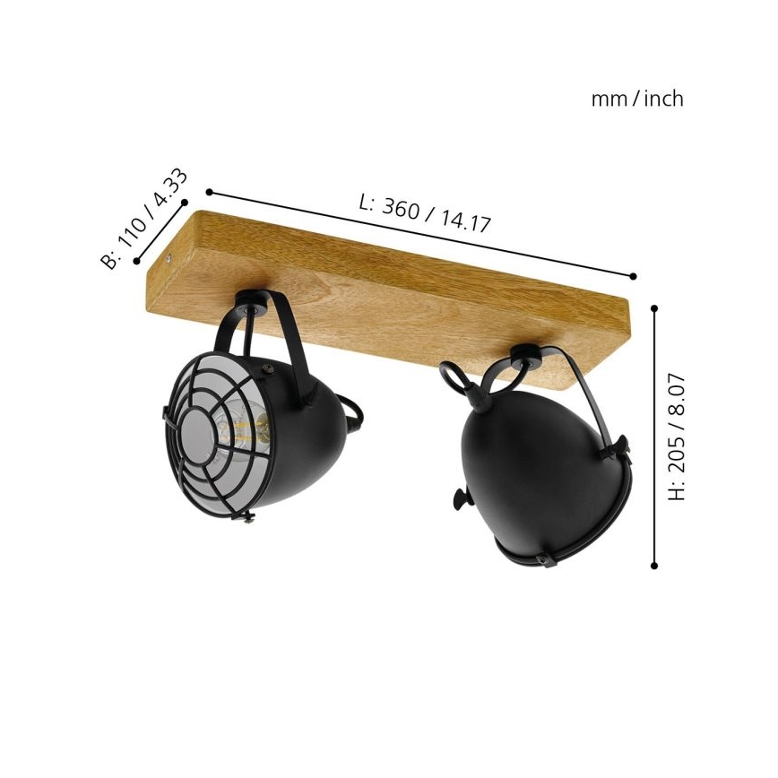 Eglo - Oświetlenie punktowe 2xE14/40W/230V - certyfikat FSC