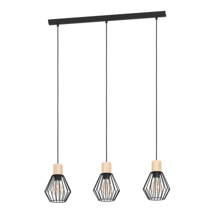 Eglo - Żyrandol na lince 3xE27/60W/230V - certyfikat FSC