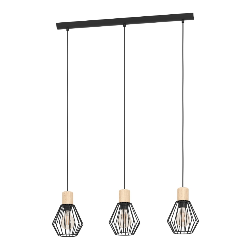 Eglo - Żyrandol na lince 3xE27/60W/230V - certyfikat FSC