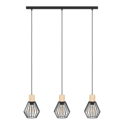 Eglo - Żyrandol na lince 3xE27/60W/230V - certyfikat FSC