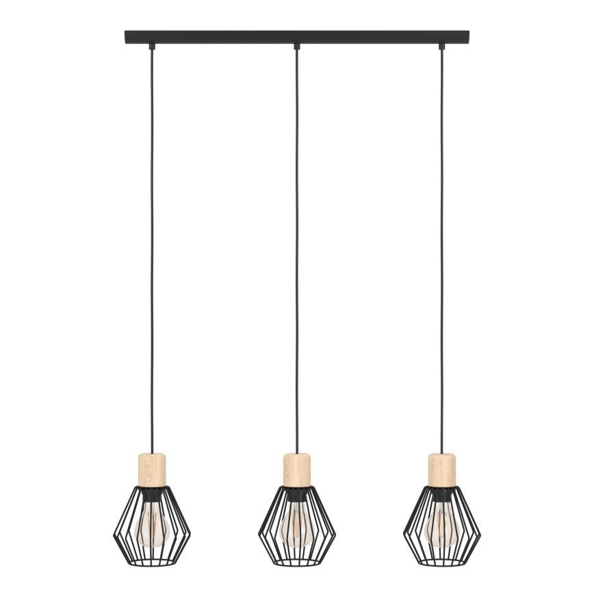 Eglo - Żyrandol na lince 3xE27/60W/230V - certyfikat FSC
