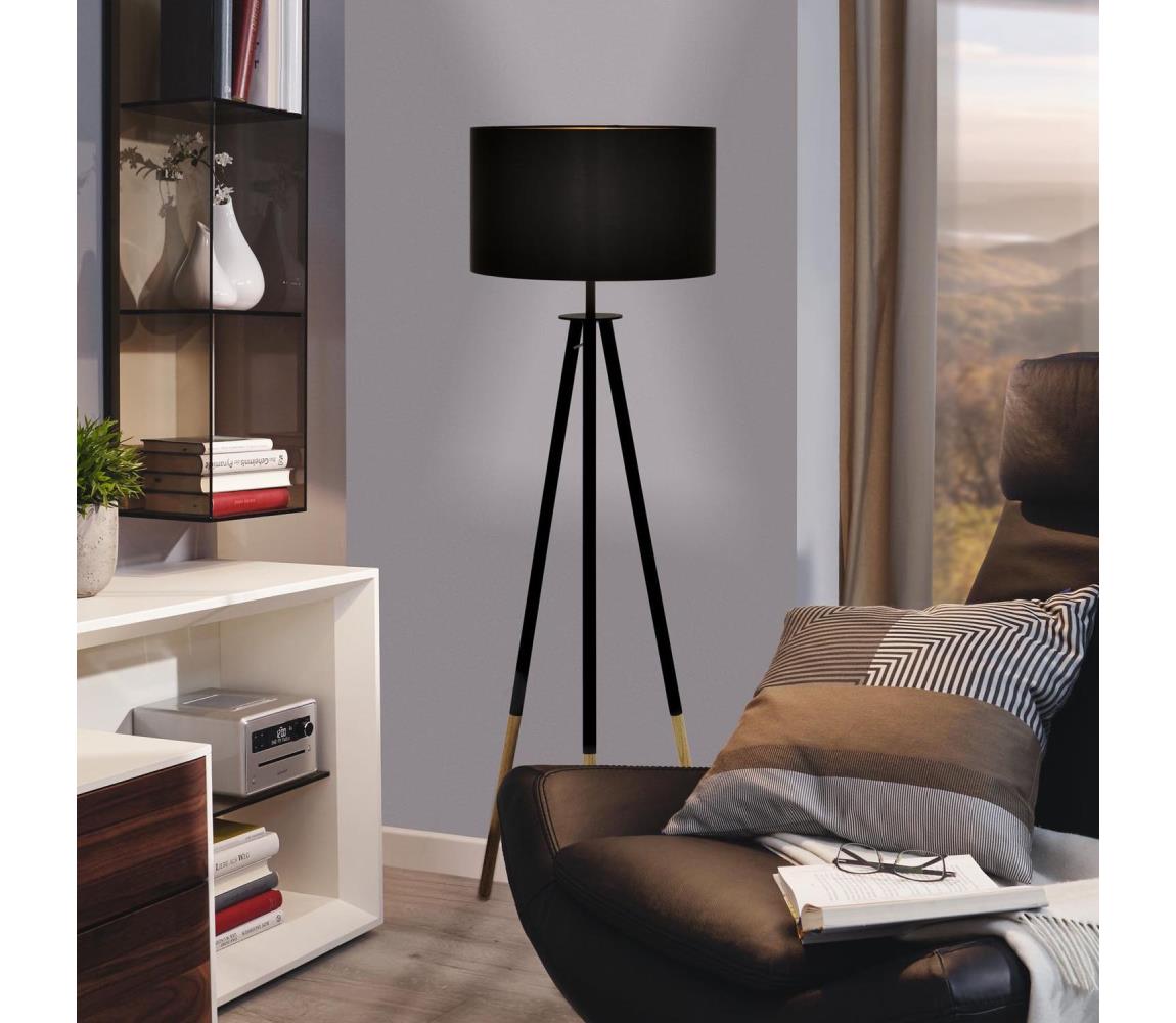 Eglo 44098 - Lampa podłogowa BIDFORD 1xE27/60W/230V - certyfikat FSC