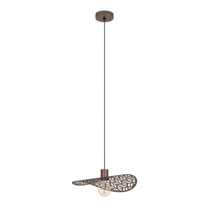 Eglo - Lampa wisząca na lince 1xE27/60W/230V śr. 40 cm brązowa