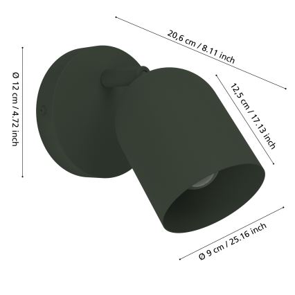 Eglo - Kinkiet punktowy ścienny 1xE14/40W/230V zielony