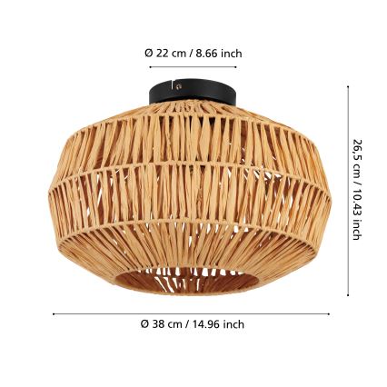 Eglo - Lampa sufitowa 1xE27/40W/230V śr. 38 cm brązowa
