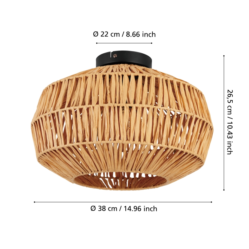 Eglo - Lampa sufitowa 1xE27/40W/230V śr. 38 cm brązowa