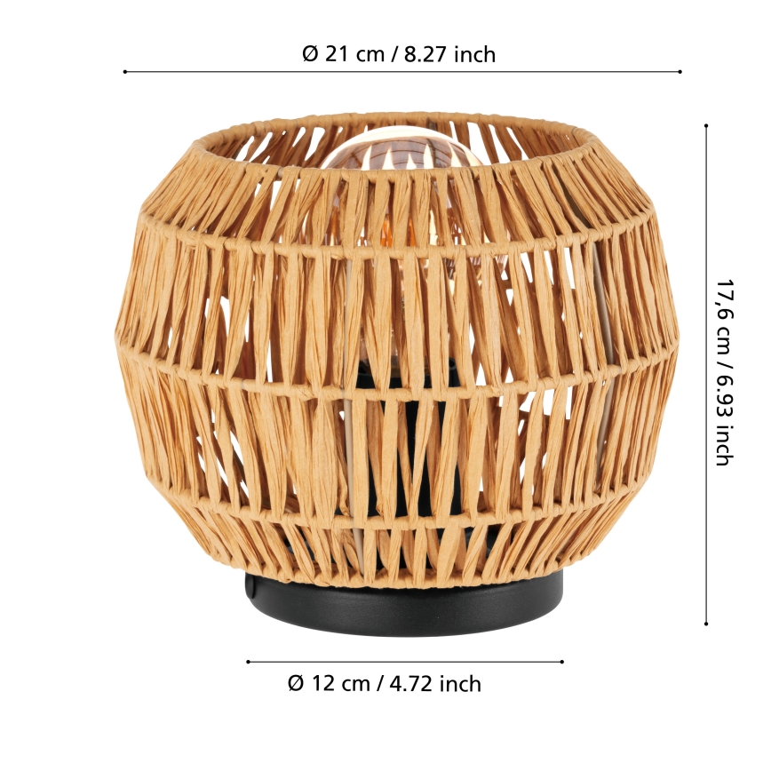 Eglo - Lampa stołowa 1xE27/40W/230V brązowa
