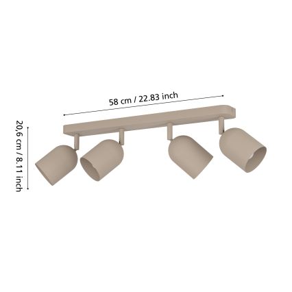 Eglo - Oprawa punktowa 4xE14/40W/230V beżowa