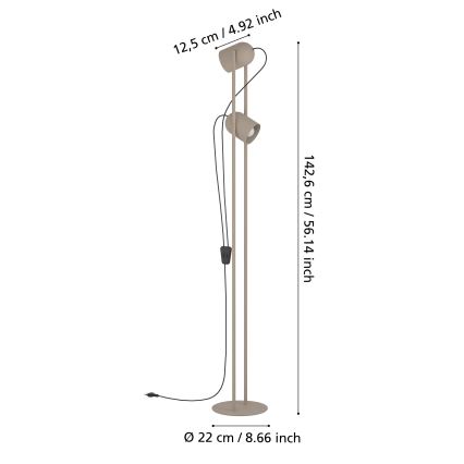 Eglo - Lampa stojąca 2xE14/8W/230V beżowa
