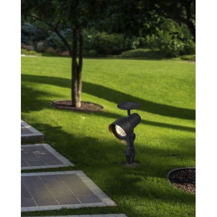 Eglo - Zestaw 3x lamp solarnych LED z czujnikiem LED/200 mAh IP44 czarny