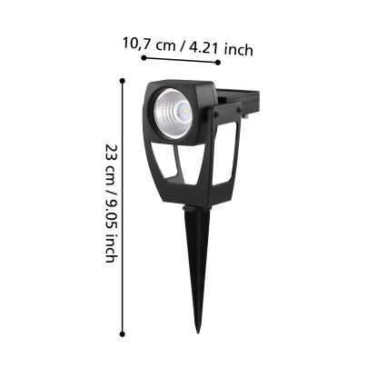 Eglo 48719 - LED Solarny reflektor SOLAR 1xLED/0,1W/3,2V 1000 mAh IP44