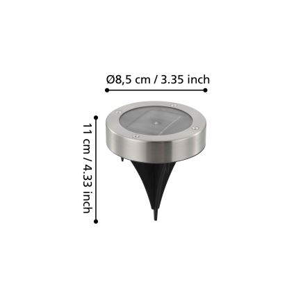Eglo 48777 - Lampa solarna LED z czujnikiem LED/0,07W/1,2V 200 mAh matowy chrom