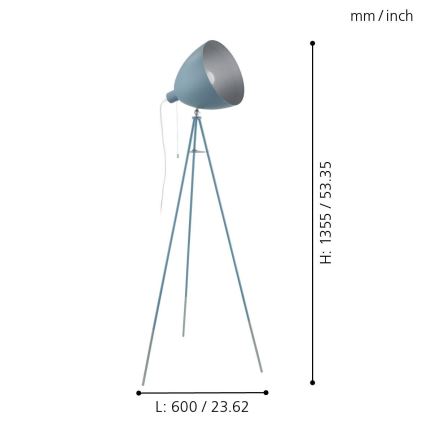 EGLO 49046 - Lampa podłogowa CHESTER-P 1xE27/60W/230V