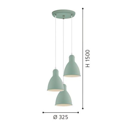 EGLO 49095 - Żyrandol na drucie PRIDDY-P 3xE27/60W/230V