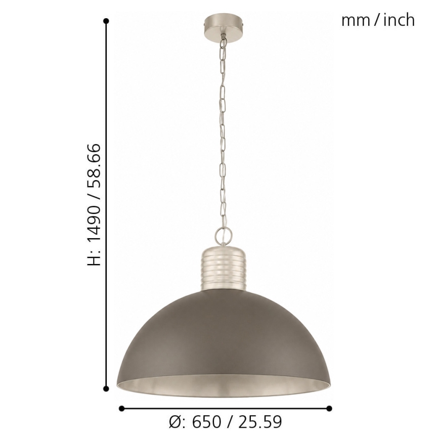 Eglo 49107 - Żyrandol na łańcuchu COLDRIDGE 1xE27/60W/230V