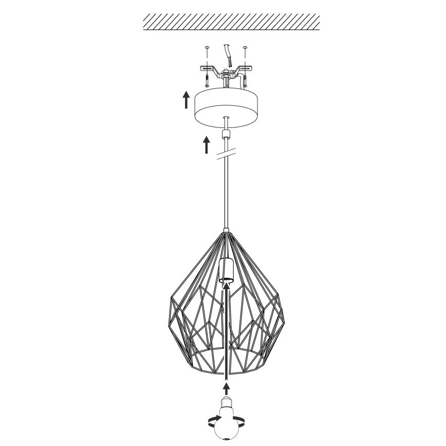 Eglo - Lampa wisząca 1xE27/60W/230V