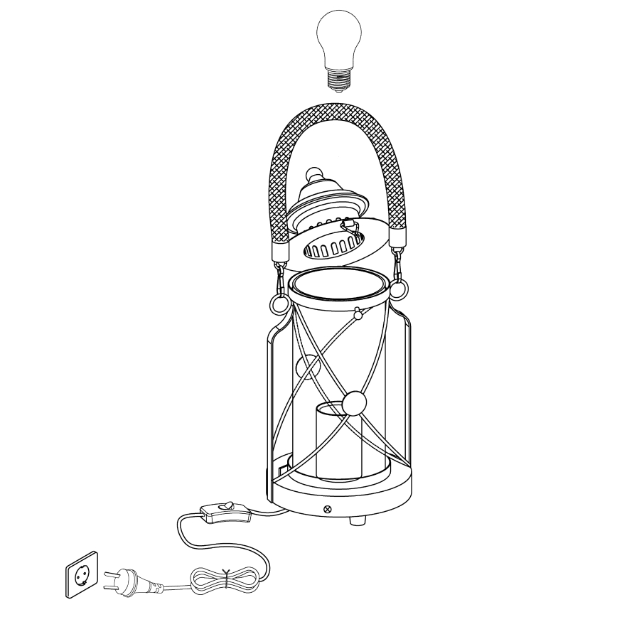 Eglo - Lampa stołowa 1xE27/60W/230V