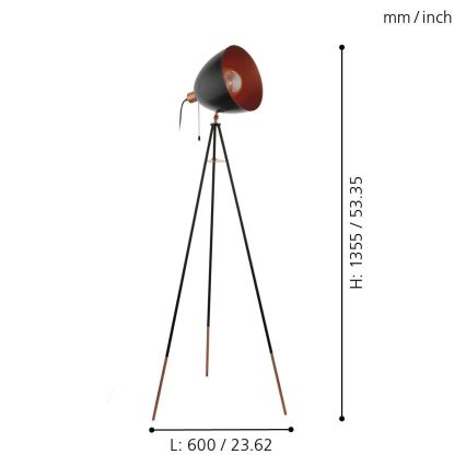 Eglo - Lampa podłogowa 1xE27/60W/230V
