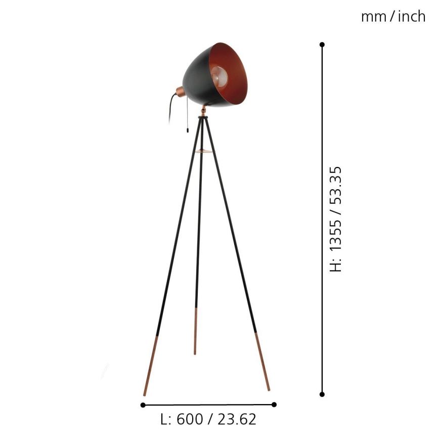 Eglo - Lampa podłogowa 1xE27/60W/230V